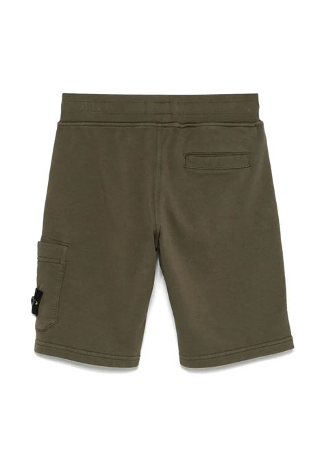 Bermuda In Pile Di Cotone Biologico Verde Militare STONE ISLAND JUNIOR | K1S166200006-S0040V0054